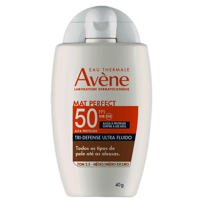 Protetor Solar Facial FPS50 Avène Mat Perfect Tri-Defense Ultra Fluído Cor Médio 40g - Imagem 1